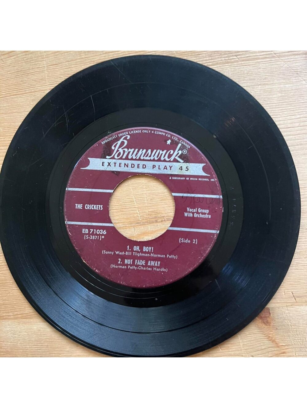 The Crickets - Oh, Boy!/That'll be the Day 45rpm VG+ R91